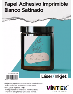 Papel Adh SATINADO 20u