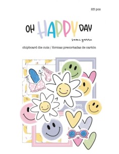 HAPPY 25 marcos + chipboards