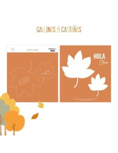 GALLINAS Troquel Hojas otoño