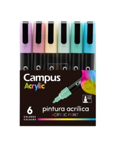 Rotulador acrilico 6col PASTEL